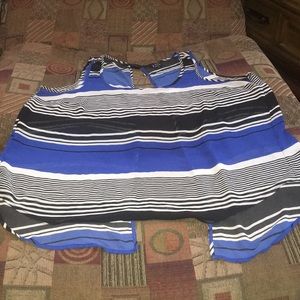 Torrid Plus Blue and White Striped Top